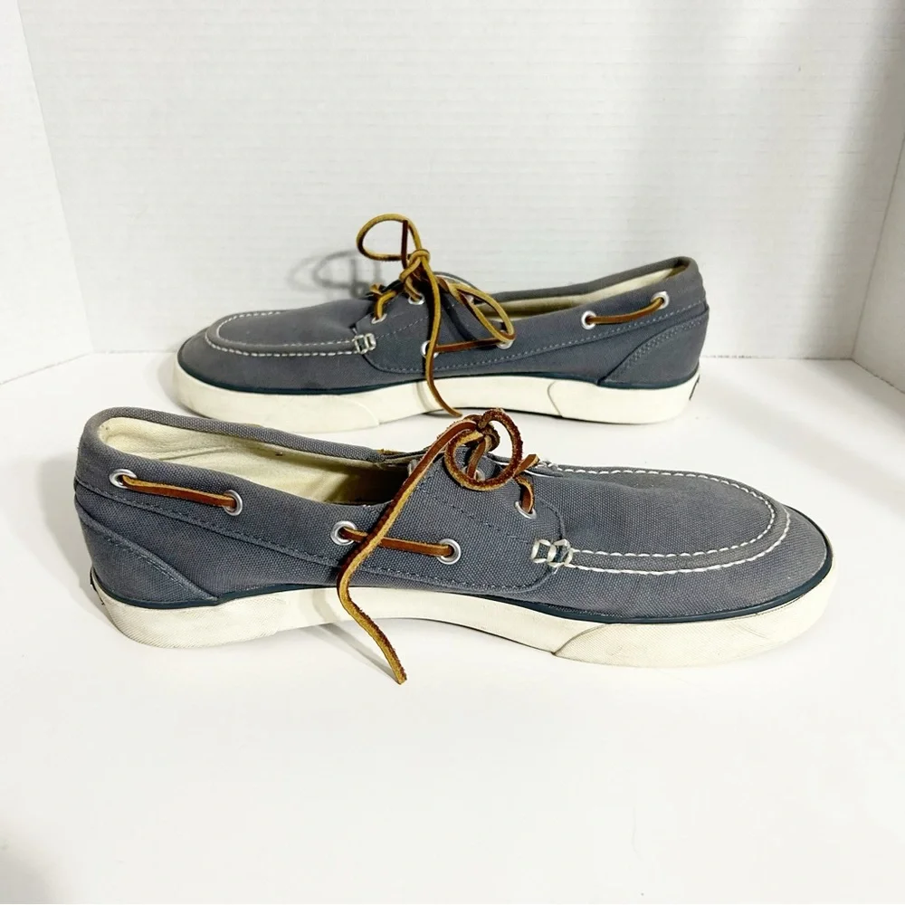 Polo by Ralph Lauren Sander Canvas Lace Up Sneakers Round Toe Polo Branding 🩵🩶